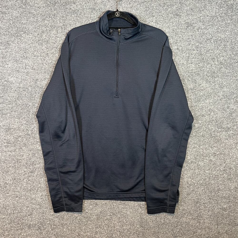 REI Sweater Mens Large Blue‎ 1/4 Zip Pullover Sweatshirt Performance Comfort